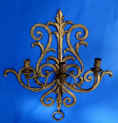 Wandleuchter f.Kerzen,Schmiedeeisen,vergoldet,bronziert,ca.1920