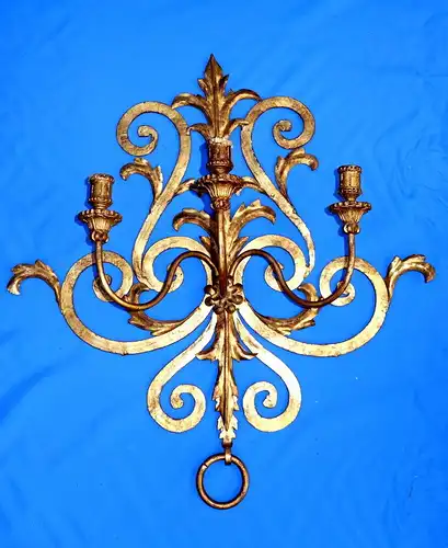Wandleuchter f.Kerzen,Schmiedeeisen,vergoldet,bronziert,ca.1920