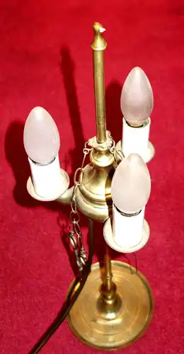 Tischlampe,Messing,ehm. dreiarmiger Kerzenleuchter,ca 1850