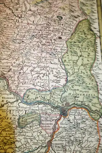 Landkarte,Bavaria,Pars Inferior,Matthäus Seutter,um1700,koloriert
