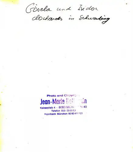 Fotografie,Jean-Marie Bottequin,Chlochards in Schwabing, Stempel+Bezeichnung