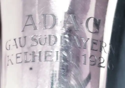 ADAC,Motorsportpokal,Gau Südbayern,Kelheim 1926,massiv 835 Silber