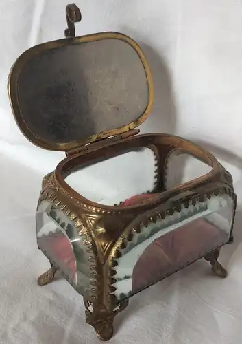 Kleines Souvenir-Schmuckkästchen Glas und Messing Motiv Paris - La Madelaine