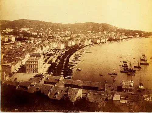 Fotografie, gr., ca 1870,Frankreich,Cannes,Vue Generale, Mont Chevalier,ND.Phot.