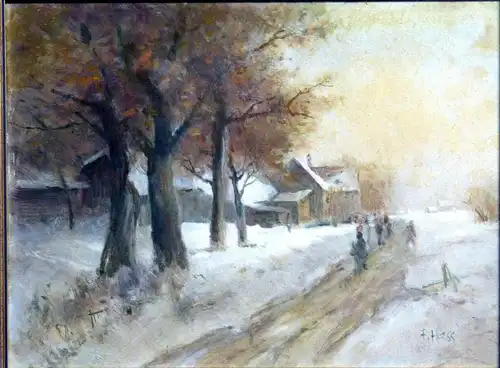 Ölbild, Fritz Hass, Winterlandschaft, wohl 1941