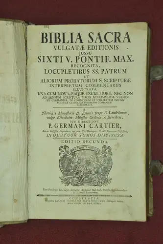 Biblia Sacra,2 Bände 1763,Vulgatae Editionis,  Sixti V. Pontificis Max.