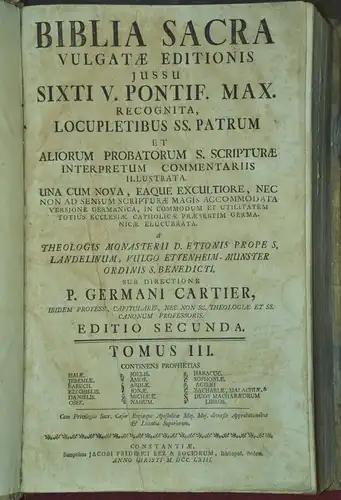 Biblia Sacra,2 Bände 1763,Vulgatae Editionis,  Sixti V. Pontificis Max.