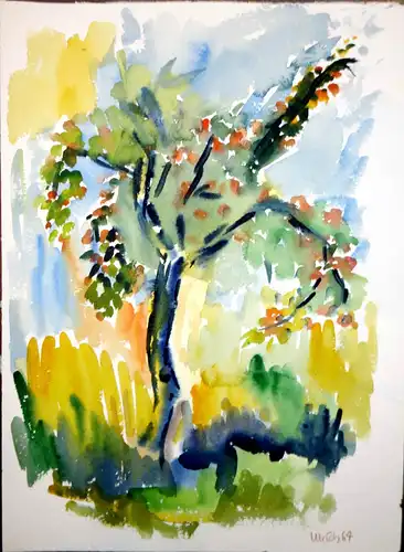 Aquarell,Ulrich,1964,Baum