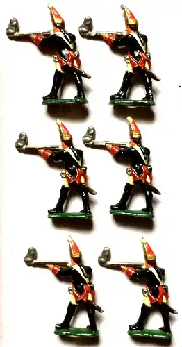 Zehn Metallsoldaten, Preußische Gardesoldaten in Uniform des 18. Jahrhunderts