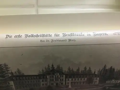 Kupferstich, Die Volksheilstätte Krailling bei Planegg in Bayern