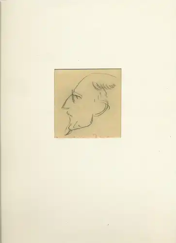 Heinrich Zille: Mann m. Brille - Bleistiftzeichnung mit rotem Nachlaßstempel
