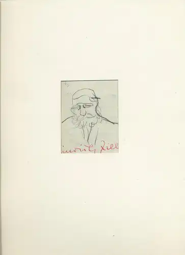 Heinrich Zille:  Mann mit Vollbart - Bleistiftzeichnung mit rotem Nachlaßstempel