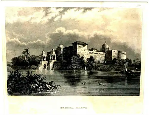 Stahlstich,Palast Perawa Malwa,Indien,Bangladesch,Bengalen,ca 1860,
