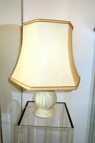 Tischlampe,Rosenthal-Porzellan,Selb,Germany Stoffschirm,1960