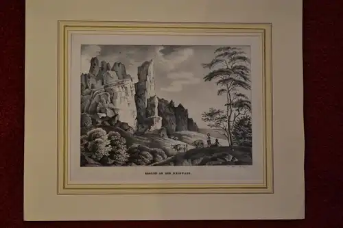 Lithografie, Gegend an der Haidnaab, Dilger, 1838