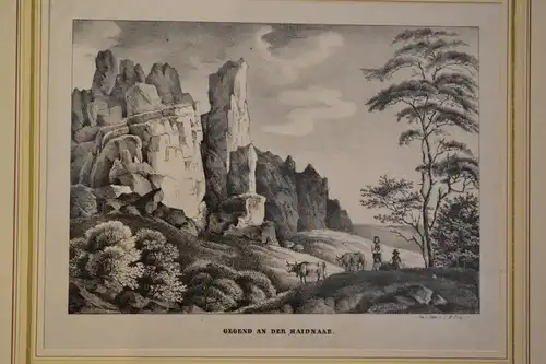 Lithografie, Gegend an der Haidnaab, Dilger, 1838