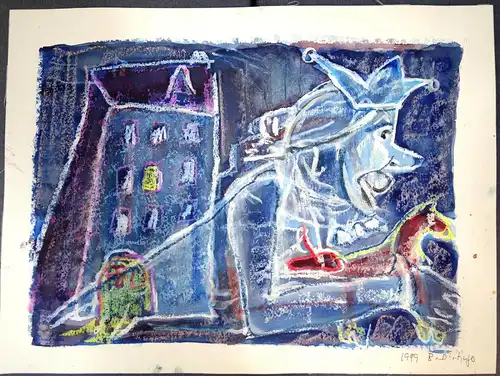 Mischtechnik,Gouache,sign.B.Dirtingo,1999,wohl Illustration für ein Kinderbuch.