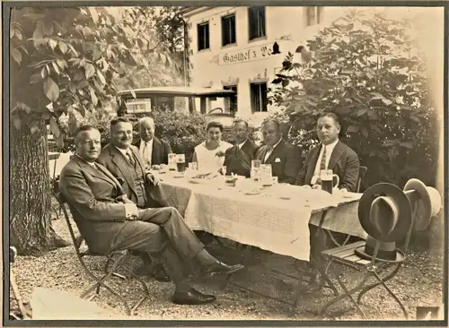 Gruppenphoto Biergarten „Gasthof zur Post“ Herrsching am Ammersee, 1929