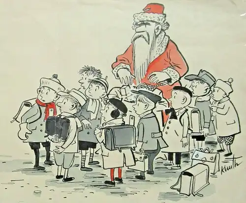 Original-Tuschezeichnung – Cartoon von Alexander Knuth, 1950er Jahre