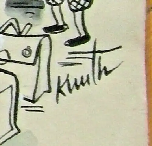 Original-Tuschezeichnung – Cartoon von Alexander Knuth, 1950er Jahre