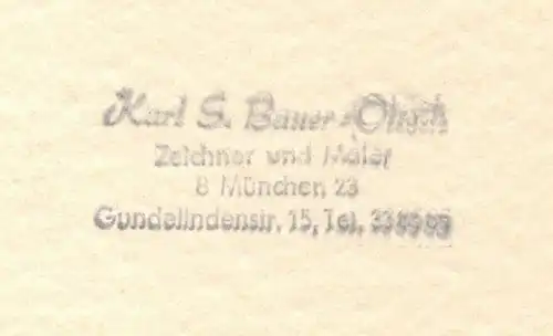 THOMAS WIMMER - Original-Tusche-Zeichnung von Karl Sally Bauer-Oltsch