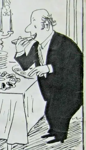 Original-Tuschezeichnung – Cartoon von Alexander Knuth, 1950er Jahre