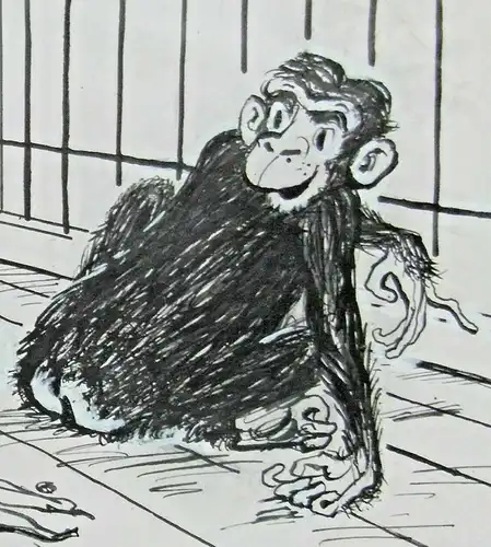 Original-Tuschezeichnung – Cartoon von Alexander Knuth, 1950er Jahre