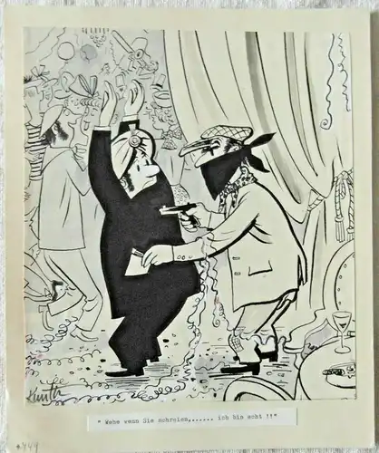 Original-Tuschezeichnung – Cartoon von Alexander Knuth, Thema: Fasching,Karneval