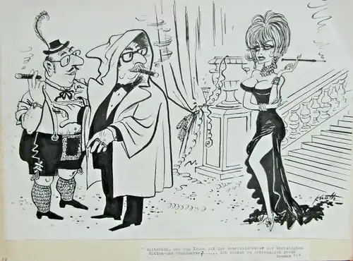 Original-Tuschezeichnung – Cartoon von Alexander Knuth, Thema: Fasching,Karneval