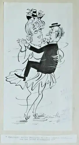 Original-Tuschezeichnung – Cartoon von Alexander Knuth, Thema: Fasching,Karneval