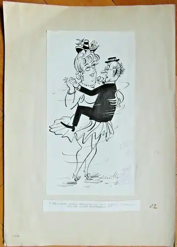 Original-Tuschezeichnung – Cartoon von Alexander Knuth, Thema: Fasching,Karneval