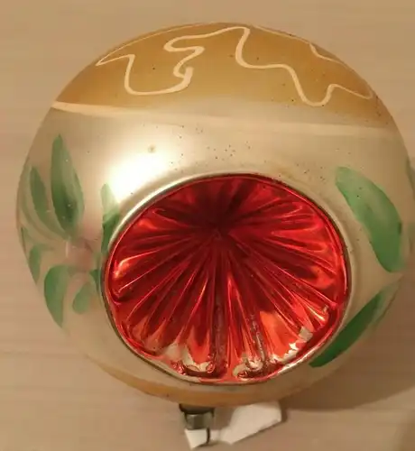 Baumschmuck,Weihnachten, Kugel, mehrfarbig, bemalt,Glas,ca.1960,zum Aufhängen