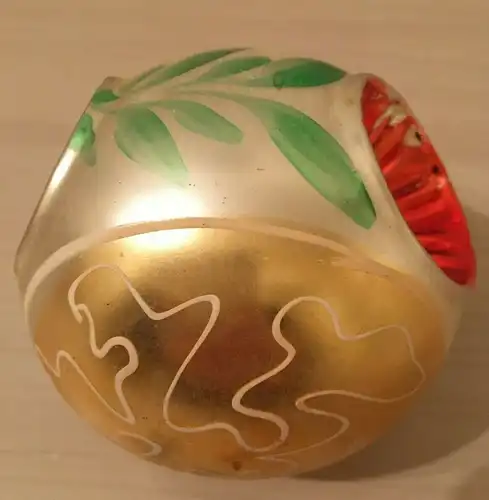 Baumschmuck,Weihnachten, Kugel, mehrfarbig, bemalt,Glas,ca.1960,zum Aufhängen