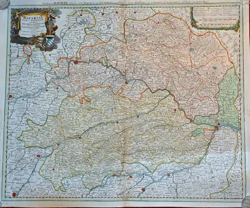 Landkarte,Kupferstich,Niederbayern,Landshut,Straubing B. Homann,etwa 1700
