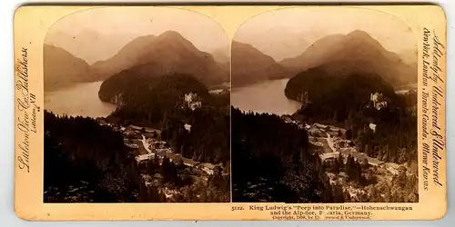 Stereoskopie,Hohenschwangau und der Alpsee,Littleton View Co.1860