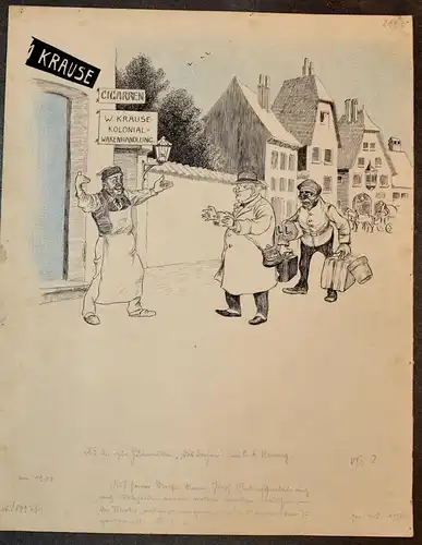 Tuschfederzeichnung,um1900,veröff.Fliegende Blätter,Oberländer Alben,Das Drehen