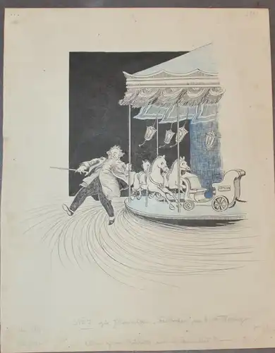 Tuschfederzeichnung,um1900,veröff.Fliegende Blätter,Oberländer Alben,Das Drehen