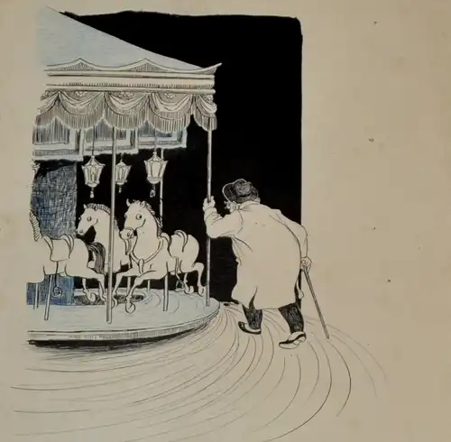 Tuschfederzeichnung,um1900,veröff.Fliegende Blätter,Oberländer Alben,Das Drehen