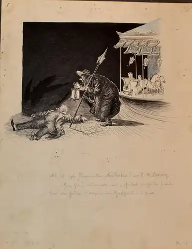 Tuschfederzeichnung,um1900,veröff.Fliegende Blätter,Oberländer Alben,Das Drehen