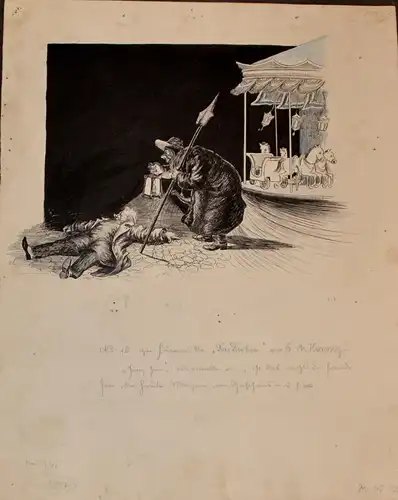 Tuschfederzeichnung,um1900,veröff.Fliegende Blätter,Oberländer Alben,Das Drehen