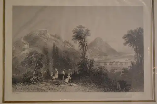 Stahlstich, Walhalla, Donaustauf, Bartlett, 1837
