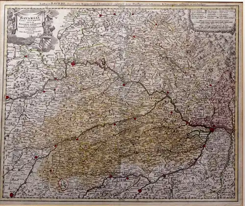 Landkarte,Kupferstich,Niederbayern,Landshut,Straubing B. Homann,etwa 1700