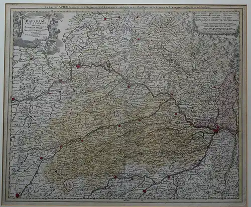 Landkarte,Kupferstich,Niederbayern,Landshut,Straubing B. Homann,etwa 1700