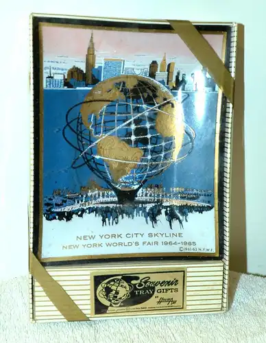 Offizielles Souvenir,Unisphere NYC Skyline,Aschenbecher  etc,World fair 1964/65