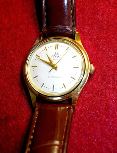 Vintage Armbanduhr,Rigi,1970,Schweiz,mechanisch, vergoldet
