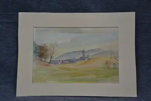 Aquarell auf Seidenpapier, Iffeldorf