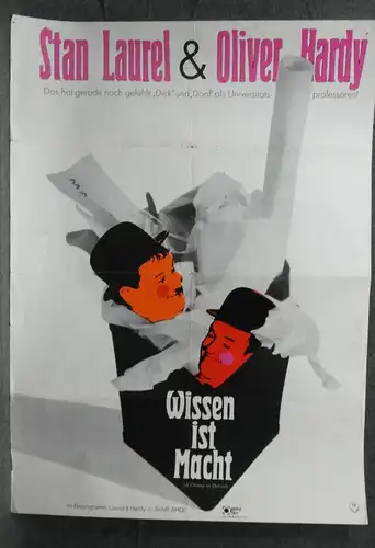 Filmplakat, Stan Laurel und Oliver Hardy, Dick und Doof, Wissen ist Macht