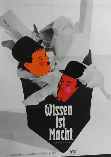 Filmplakat, Stan Laurel und Oliver Hardy, Dick und Doof, Wissen ist Macht