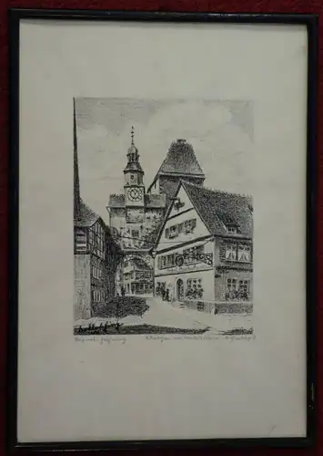 Rothenburg o.d.Tauber,Markusturm,bez.Originalzeichnung, ev aber Lithografie,1930