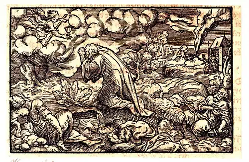 Kupferstich ,16.Jhdt, bez. Virgil Solis,allegorische Bibelszene